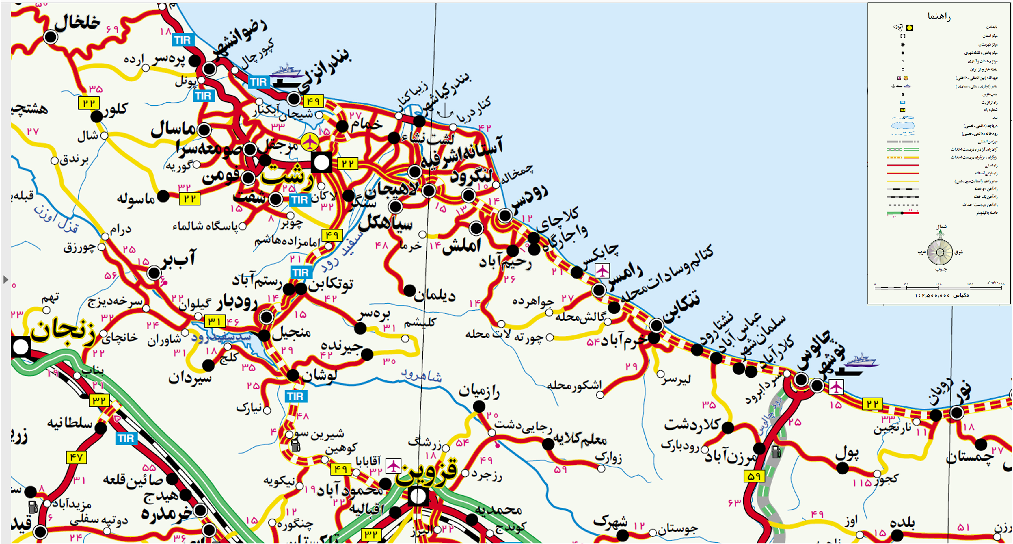 نقشه-راه-های-گیلان